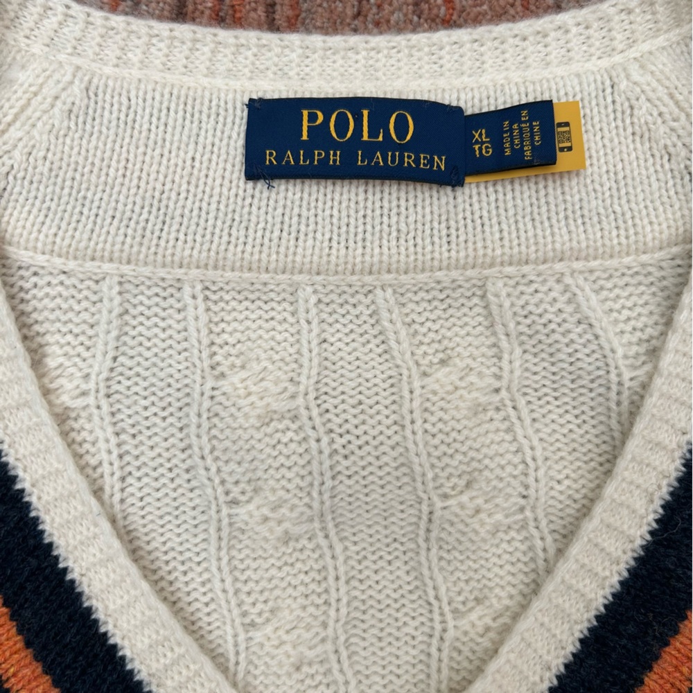 Polo Ralph Lauren Cricket Wool Alpaca Cashmere V-Neck Sweater Mens XL - Picture 12 of 16